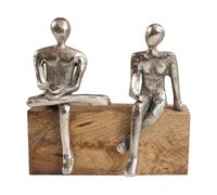 SIGNES GRIMALT Figurines de table bohèmes grises sans banc en aluminium et bois de manguier