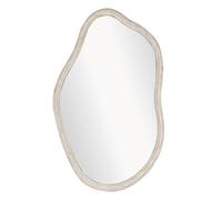 SIGNES GRIMALT Grand Miroir Mural Aspect déformé et Arrondi, encadrement Gris céruse, Hauteur 95 cm