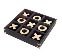 SIGNES GRIMALT Jeu de Morpion en Bois Effet Doré Brillant 25,5 cm - Tic Tac Toe Décoratif - Jeu de Société en Bois