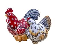 Signes Grimalt - ORIGEN Home Decor Coq Poule Poussin Animaux Poule Figure Rouge 12x15x12cm