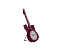 SIGNES GRIMALT Pendule à Poser rétro Guitare rouge en métal - Hauteur 34.5 cm - Largeur 14 cm - Profondeur 3.5 cm