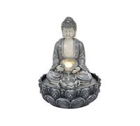 SIGNES GRIMALT Petite fontaine d’intérieur Bouddha en résine grise 27 cm