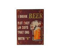 SIGNES GRIMALT Plaque métallique I Drink Beer