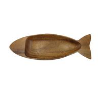 SIGNES GRIMALT Poissons en bois d'acacia, Plateau de service, décoratif ou vide-poche, finition satinée, longueur 41 cm