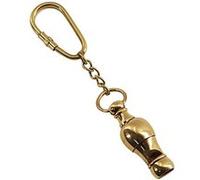 SIGNES GRIMALT Porte clefs sifflet en laiton or Laiton - Dimensions totales avec mousqueton : Hauteur 12.5 cm x largeur 1.5 cm x profondeur 1.5 cm LAITON G