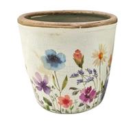 Signes Grimalt - Pot de Fleurs Décoratif, Céramique Blanche, Design Romantique, Idéal pour l'Intérieur et l'Extérieur, 15,5 cm