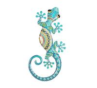 SIGNES GRIMALT Salamandre ou Gecko Mural en métal, Bleu Cyan, Modèle Essaouira, Hauteur 30 cm