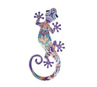 SIGNES GRIMALT Salamandre ou Gecko Mural en métal, Violet et Bleu, Modèle Durban Purple, Hauteur 45 cm