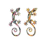 SIGNES GRIMALT Set 2 Geckos Muraux Multicolores, Série Kolor 8, Hauteur 17 cm