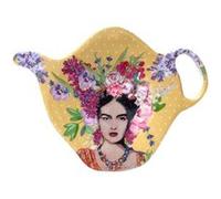 SIGNES GRIMALT Soucoupe pour sachet de thé Frida Khalo jaune - En Mélamine - 9.5 x 7.5 cm JAUNE G