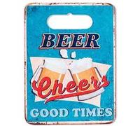 SIGNES GRIMALT Sous plat thème Bière Cheers - En Céramique et Liège - 24 x 18 cm BLEU G