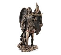 SIGNES GRIMALT Statue Résine Antic Line : L'archange Saint Michel, Epée et Balance de la Justice, H 29 cm