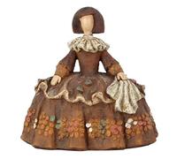 SIGNES GRIMALT Statuette Menina 17,5 cm en Résine - Figurine Décorative Inspirée de Velázquez - Sculpture Robe Volumineuse Tons Bruns & Crème - 17,5 x 11 x 17,5 cm