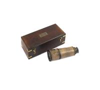 SIGNES GRIMALT Téléscope décoratif en Laiton avec sa boite de rangment en bois - Longueur du télescope 40 cm