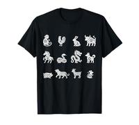 Signes lunaires Animaux du Zodiaque Chinois Nouvel an Chinois T-Shirt