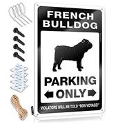 Signes métalliques drôles de bouledogue français parking only panneau en étain Stuff pour chambre à coucher panneaux extérieurs et décoration (taille : 30 x 40 cm)