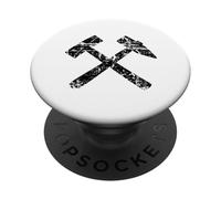 Signes Miniers (Noir Vintage) Exploitation Minière PopSockets PopGrip Adhésif