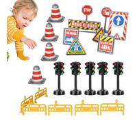 Signes routiers pour les enfants, 1 panneaux de signalisation pour enfants, jouet léger de la circulation avec des barrages routiers pour jouet jeu, outil d'apprentissage, décoration fête à thè