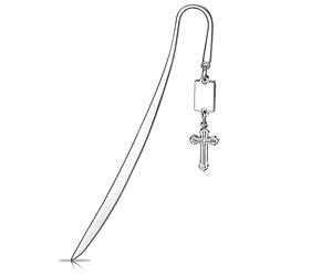Signet de Croix Catholique Marque-Page à Charme de Croix Cadeau de Première Communion Signet de Bible Chrétien Marque-Page en Alliage à Pendentif Rétro pour Baptême Confirmation, Argent