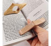 Signet de pouce en bois, anneau de doigt de lecture à une main, marque-page questionBookmark, support de page de livre, outils d'aide à la lecture 02-Beech