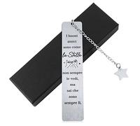 Signet en Métal Marque-Page Italien avec Boîte Cadeau i buoni amici sono come le stelle...