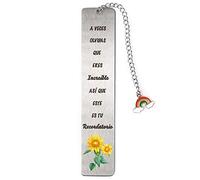 Signet Espagnol Marque Page Inspirant en Métal A veces olvidas que eres Increíble así que este es tu Recordatorio pour Lecteur Cadeau Ami Anniversaire avec Boîte