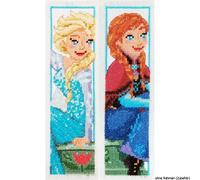 Vervaco Kit de Point de Croix compté, Signet, Disney, Frozen - Sisters Forever (Lot de 2)