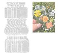 Signets de Fleurs Séchées - Autocollants Transparents pour Verrerie, 30 Pièces Fait Maison (B)