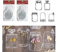Signets de fleurs séchées transparentes, signet de page de belle fleur transparente bricolage fait à la main, signet de bouteille de dérive claire, signet de fleurs pressées (C, 40PCS)