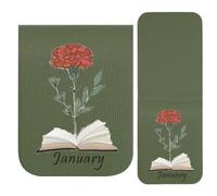 Signets - Fermoir en cuir PU - Marque-page magnétique floral - pour, femmes, hommes, enseignants, filles, garçons, lecture, école, bureau, étude, agenda, carnet