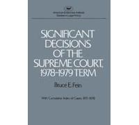 Significant Decisions Of The Supreme Court, 1978-1979 Term
