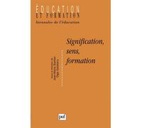Signification, sens, formation - Jean-Marie Barbier - Puf - broché - Livre