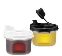 Signora Ware Ensemble distributeur d'huile et de vinaigre - Mini bouteilles de sauce pour vinaigre balsamique, sauce soja - Bouteilles de vinaigrette avec bec verseur facile - Récipients hermétiques