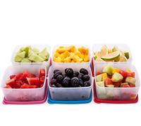 SIGNORA WARE Lot de 6 boîtes de conservation alimentaires en plastique réutilisables Boîtes hermétiques empilables pour snacks, préparation des aliments, au micro-ondes et au congélateur 425 ml