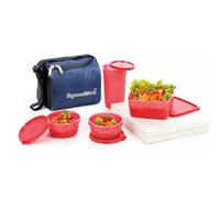 SIGNORA WARE Set repas isotherme exclusif pour garder au chaud et au froid avec sac isotherme et 3 boîtes Hitparade avec gobelets 370 ml - 2 x 200 ml + 500 ml rouge