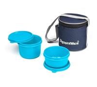 Signoraware Executive Plastic Small Lunch Box Set with Bag, 2-Pieces, Blue