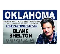 Signs 4 Fun Parodie Permis de conduire | Identifiant Blake Shelton | Fausse carte didentit nouveaut | Permis de conduire de carte collection