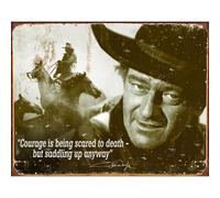 Signs 4 Fun SIGJW9 Panneau en fer-blanc John Wayne-Courage Marron