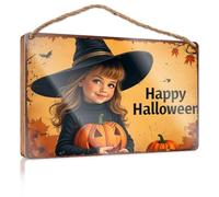 Signs and Plaques Happy Halloween! Décoration murale à suspendre pour décoration d'intérieur (23 x 35 cm)
