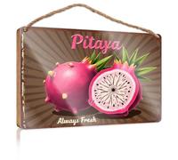 Signs and Plaques Pitaya Always Fresh - Décoration murale à suspendre - Panneau d'amour pour décoration d'intérieur (15 x 28 cm)