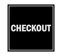 Signs ByLITA Panneau de caisse carré avec ruban adhésif, se monte sur n'importe quelle surface, résistant aux intempéries, utilisation en intérieur/extérieur (noir/argent), taille L