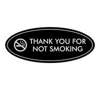 Signs ByLITA Panneau ovale « Thank You For Not Smoking » (Noir) - Moyen