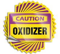 Signs Caution Oxydant Porte Peel and Stick Vinyle Durable Décoration de Lecture Médical - Panneaux de Bière pour Homme Cave (8 x 12 cm - 5 pièces)