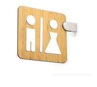 Signs - Enseigne drapeaux double face, en relief (toilettes hommes femmes, restroom, toilettes, salle de bain) Panneau de indication WC pour les couloirs et les espaces (Polygonal)