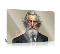 Signs For Bedroom Door Portrait Of An Elderly Gentleman In Formal Tentire - Plaque en étain humoristique (20 x 30 cm)