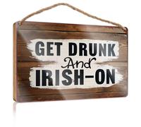 Signs For Kitchen Get Drunk And Irish-On Wood Sign Posters For Teens Front Porche Decor