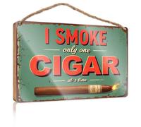 Signs For Kitchen I Smoke Only One Cigar At A Time. Décoration de chambre amusante rétro (15 x 28 cm)