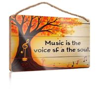 Signs For Kitchen Music Is The Voice Of The Soul. Décoration de chambre à coucher amusante (20 x 30 cm)