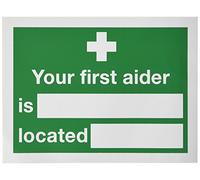 Signs & Labels E42 A/S Autocollant de sécurité pour localisation de secouriste (en anglais) 150 mm x 200 mm