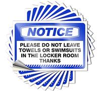 Signs Notice Please Do Not Leave Towels Or Swimsuits for Fantasy Wall Art & Bathroom for Wall - Funny for Adult Vinyl Waterproof Garage Signs for Men Vintage (8 x 12 cm) - 10 pièces